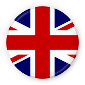 A circular UK flag PNG with a transparent background, featuring the iconic Union Jack in a badge-style design.