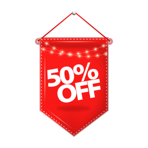 50% Off Banner PNG