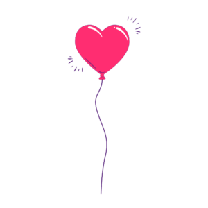 Love Balloon vector PNG featuring a red heart-shaped balloon with a romantic design, perfect for love themes and celebrations.