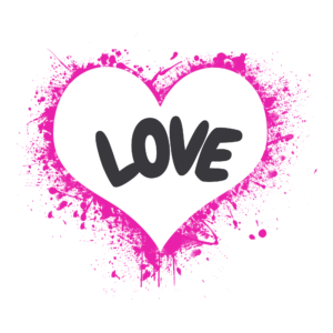 Beautiful love text vector design PNG with a transparent background, perfect for romantic and creative design projects.