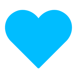 A blue love shape PNG with a transparent background, ideal for romantic, greeting cards, and creative designs. Perfect for artwork, social media, and digital projects.