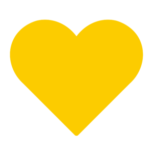 A yellow love shape PNG with a transparent background, ideal for friendship, cheerful designs, and creative projects. Perfect for love-themed artwork and digital designs.