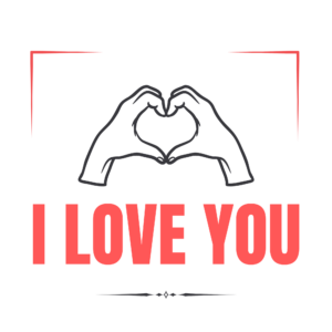 I Love You vector PNG with a stylish and romantic design, perfect for love messages and greeting cards.