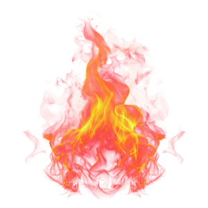 Realistic Fire PNG with transparent background, perfect for fire effects and design projects.