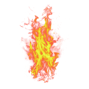 Realistic Fire PNG with detailed flames and transparent background for design and editing.