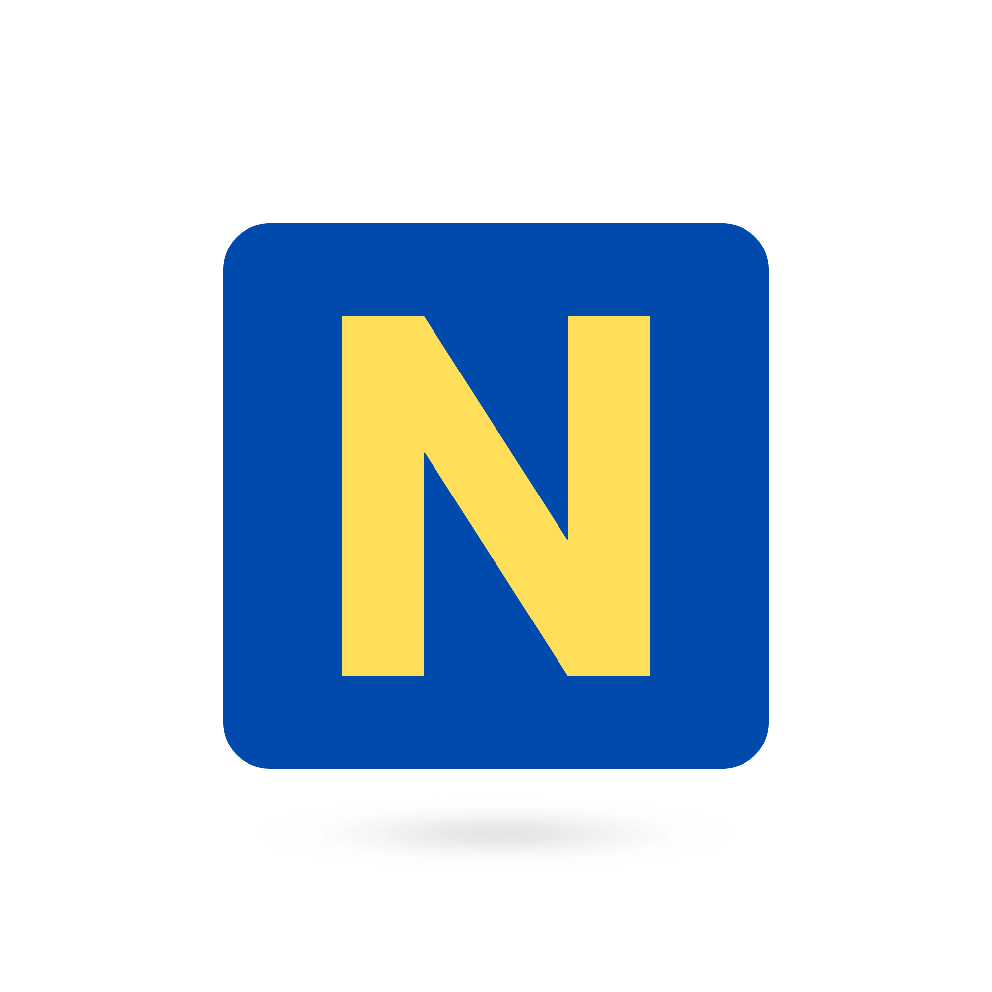 A bold capital "N" inside a purple box on a transparent background.