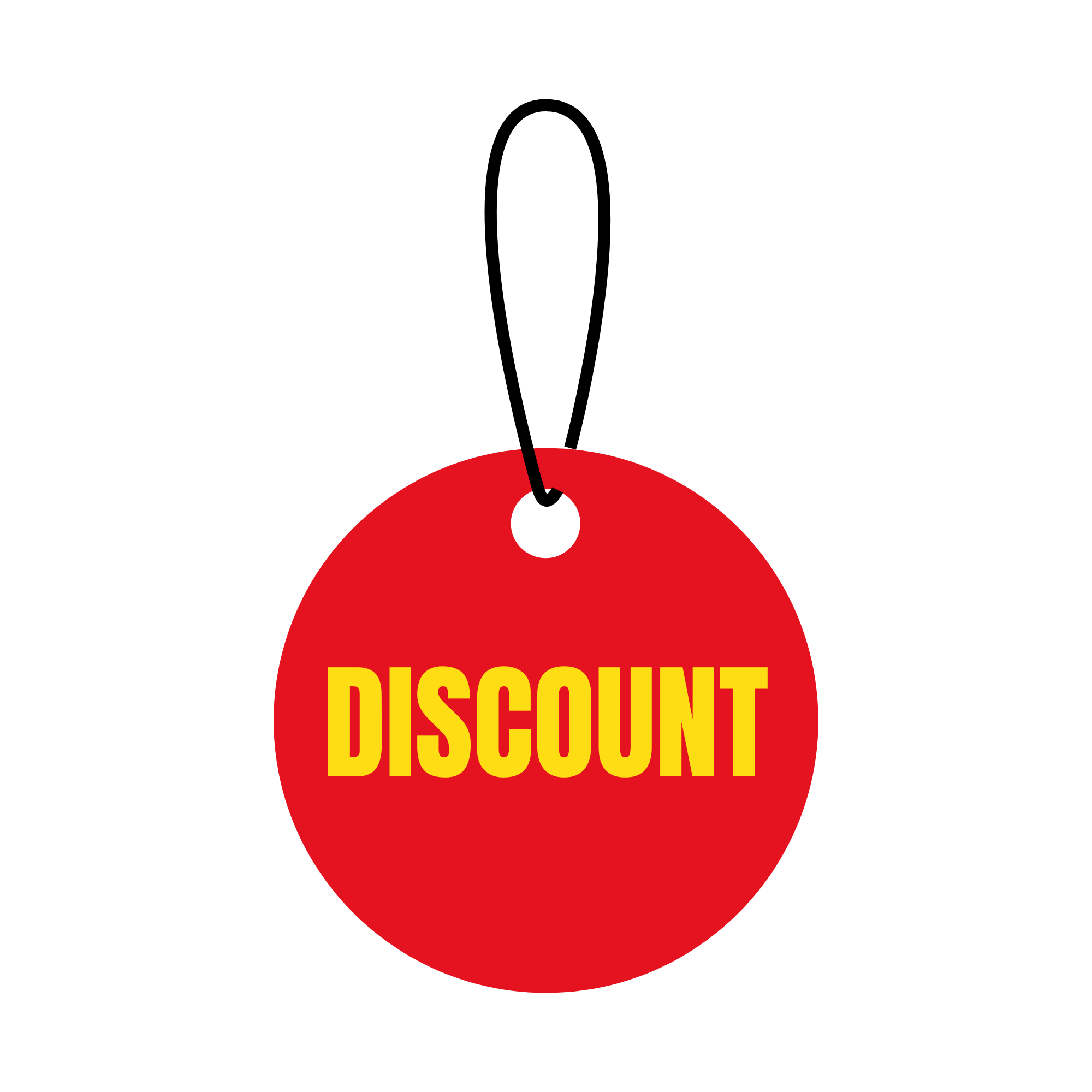 Colorful discount tag PNG image with a transparent background, perfect for highlighting sales and offers.