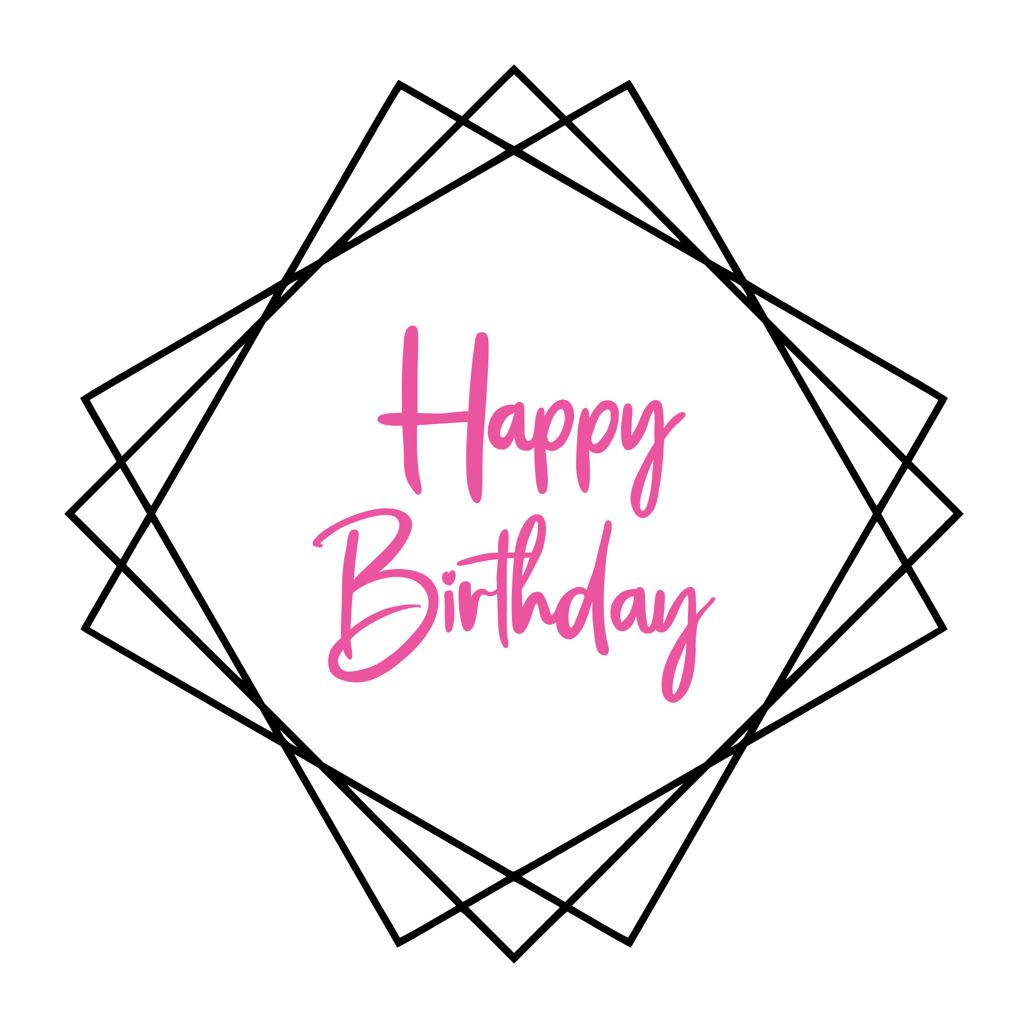 A cheerful “Happy Birthday” message with balloons and confetti, perfect for celebration designs, on a transparent background.