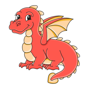 A vector-style dragon illustration in PNG format with a transparent background, perfect for use in creative and fantasy-themed projects.