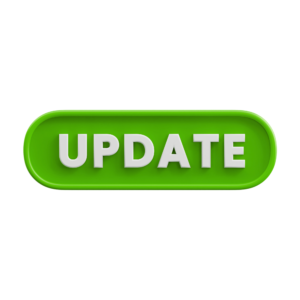 A modern update button PNG with transparent background, ideal for digital platforms, websites, or mobile app design.