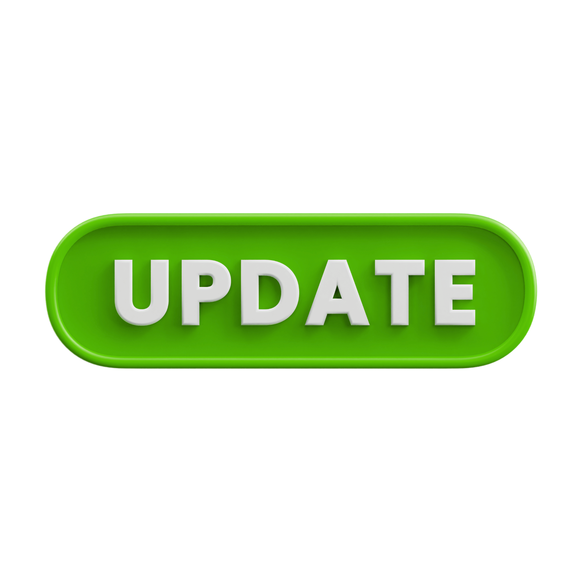 A modern update button PNG with transparent background, ideal for digital platforms, websites, or mobile app design.