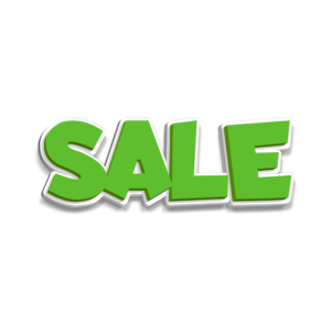 Bold red “SALE” text sticker on a transparent background, ideal for marketing and promotional campaigns.