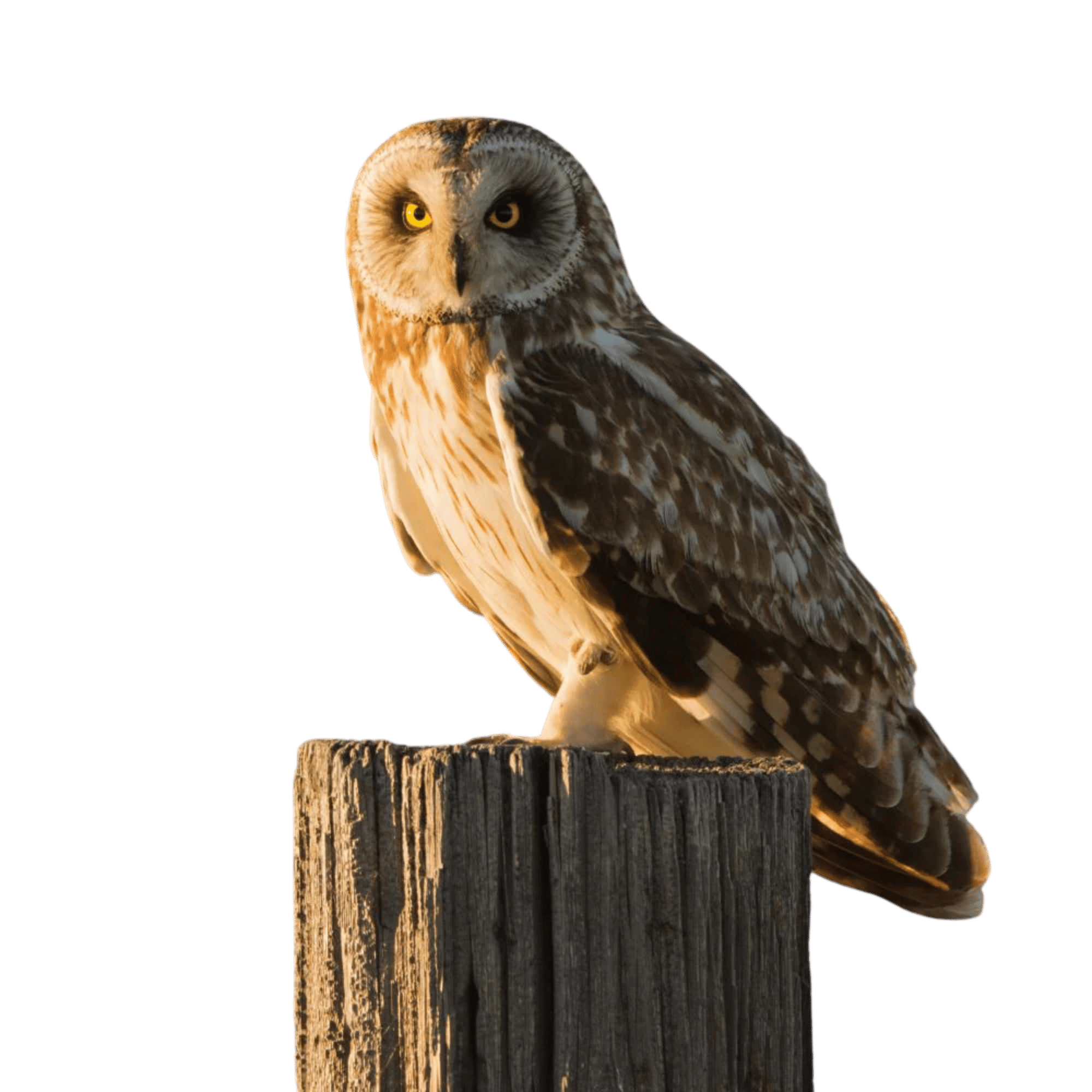 A modern flat vector-style owl icon with geometric shapes and neutral colors, perfect for UI, logos, and clean design projects, on a transparent background.