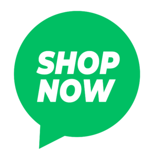 A clean vector-style "Shop Now" button with bold lettering and call-to-action styling, shown on a transparent background for e-commerce use.