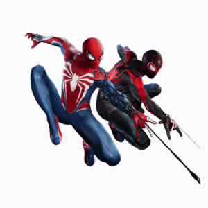 Transparent PNG of Spider-Man 2 web swinging in action pose from Marvel series.
