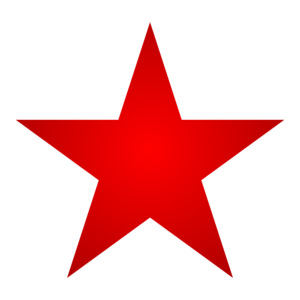 Transparent PNG of a five-pointed red star symbol.
