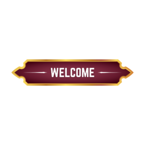 Transparent PNG of decorative “Welcome” text illustration.