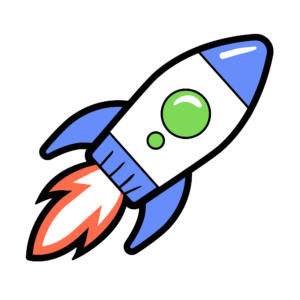Vector illustration of a rocket with transparent background.