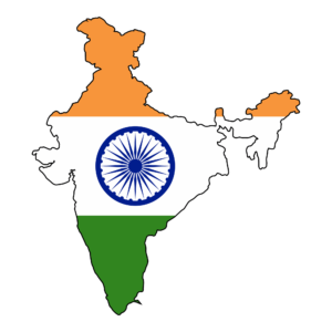 High-resolution illustration of the map of India, isolated on a transparent background.