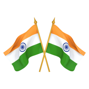 High-resolution image of the Indian national flag (Tiranga) on a transparent background.