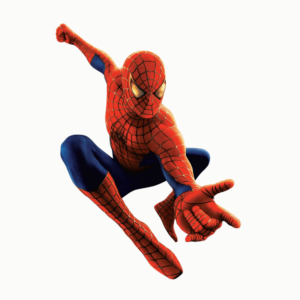 Transparent PNG of Spider-Man airborne in an action pose.
