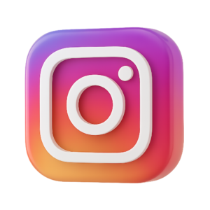 3D Instagram logo icon with gradient colors and transparent background