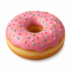 Transparent PNG of a sweet glazed donut dessert.