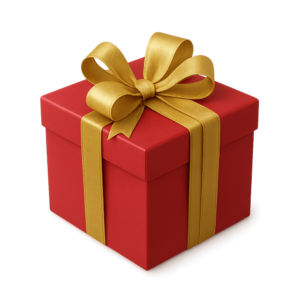 Transparent PNG of a decorative gift box with ribbon and bow.
