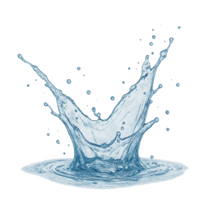 Transparent PNG of realistic water splash effect.