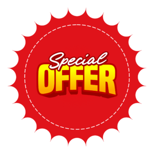 Transparent PNG of a “Special Offer” banner with bold typography and discount style design.