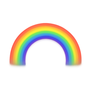 Transparent PNG of a colorful rainbow in the sky.