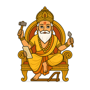 Transparent vector PNG of Lord Vishwakarma Thakur with divine artwork.
