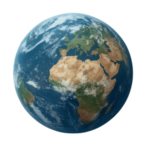 High-quality illustration of planet Earth with transparent background