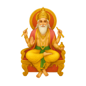 Transparent PNG of Lord Vishwakarma Thakur in divine form.