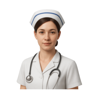 Realistic 3D Nurse PNG transparent image of a medical professional for healthcare, hospital, and educational design projects