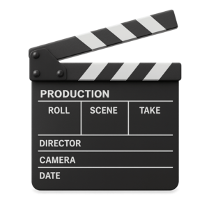 Movie Clapper PNG transparent image of clapperboard for film, cinema, and creative design projects
