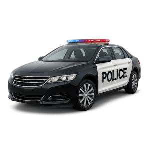 Police Car PNG transparent image of law enforcement vehicle for transport, emergency, and creative design projects