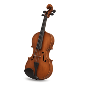 Violin PNG transparent image of musical instrument for music, education, and creative design projects