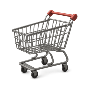 Transparent PNG of a shopping cart suitable for eCommerce, online store, and retail design projects.