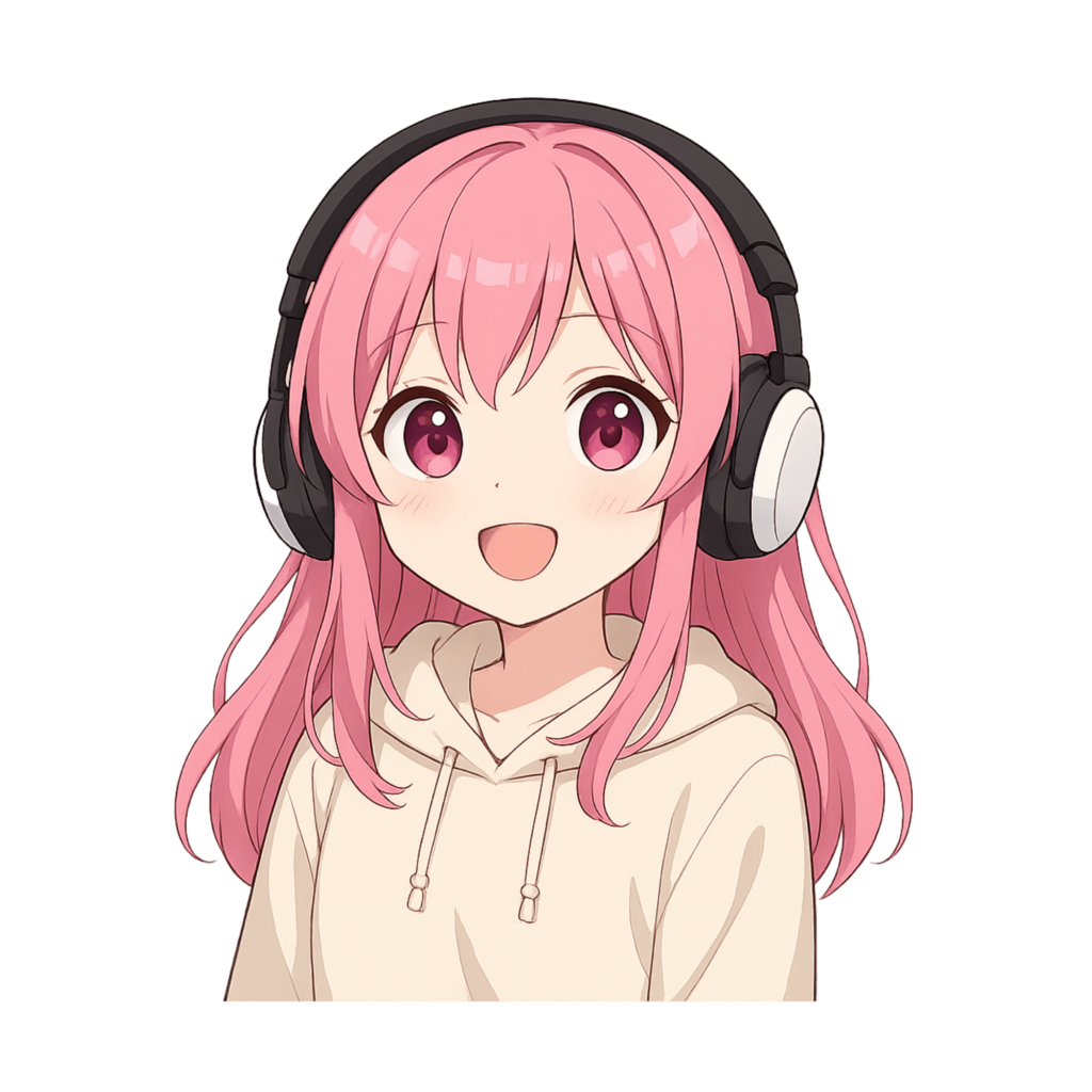 Anime Girl with Pink Hair PNG