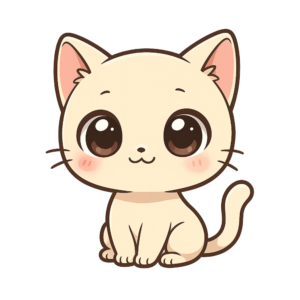 Chibi Anime Cat PNG transparent image of kawaii anime cat character for digital art, stickers, and creative design projects