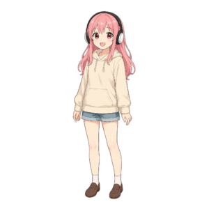 Cute Anime Girl PNG transparent image of kawaii anime character for digital art, posters, and creative design projects