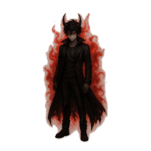 Dark Anime Demon Boy PNG transparent image of fantasy anime character for digital art, fan projects, and creative design