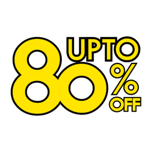 Upto 80% OFF PNG transparent image for online sale and discount promotion banners