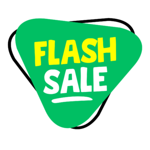 Transparent PNG of a bold flash sale design, ideal for marketing, eCommerce promotions, and limited-time offer advertisements.