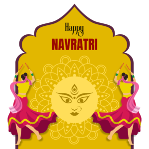 Happy Navratri PNG – Transparent Navratri Greeting Image for Festival Wishes & Posters