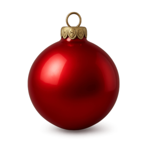 Transparent PNG of a 3D Christmas ornament with shiny festive details and decorative design.