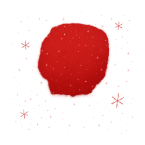 Transparent PNG of a vibrant red Christmas-themed background with festive decorations and patterns.