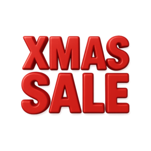Transparent PNG of an “Xmas Sale” text design with festive Christmas-themed elements for holiday promotions.