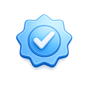 Verified badge PNG transparent blue check mark